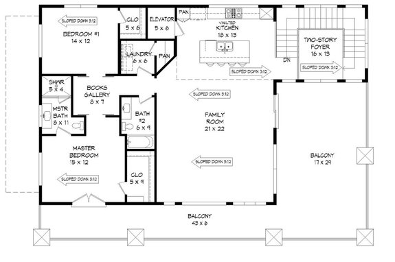 RV Garage Plan with Outdoor Living