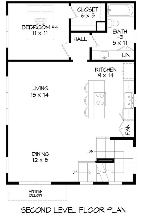 Narrow Contemporary Floor Plan