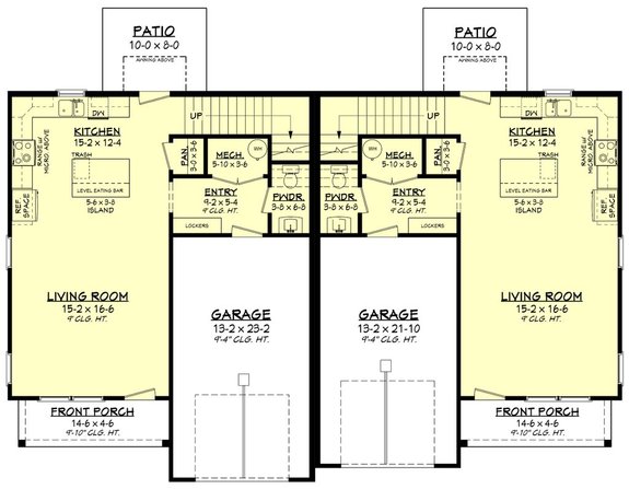 Duplex Farmhouse Plan