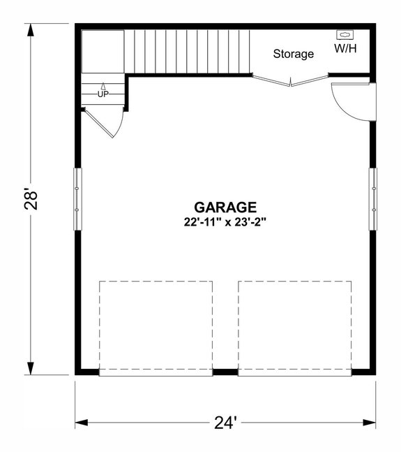 Two-Car Garage Apartment Plan