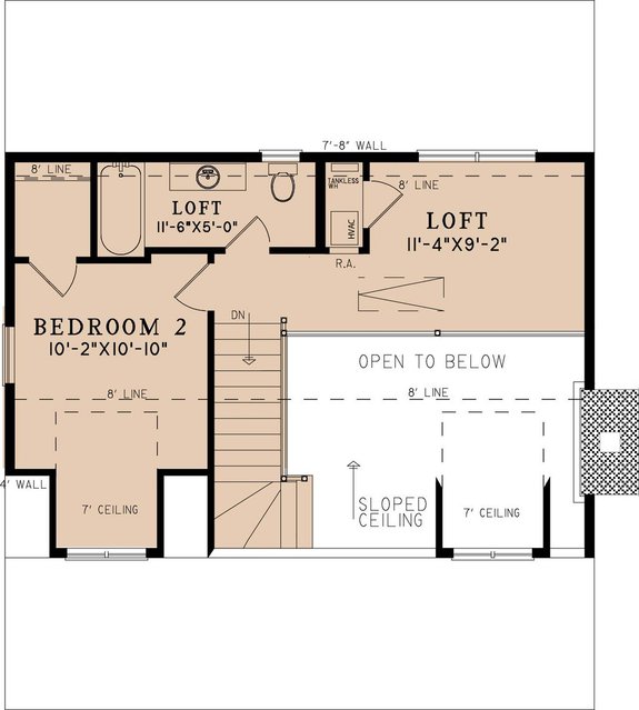 Cabin Plan with Two Porches