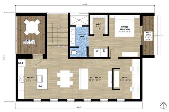 Small Barndominium Plan 933-10 - Main Floor
