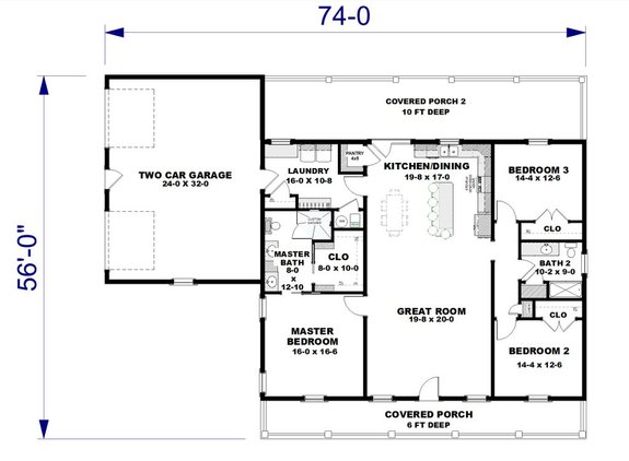 2,000 Sq. Ft. Farmhouse Plan