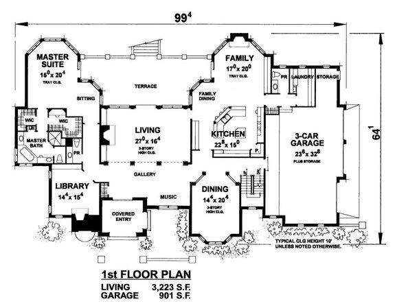 Castle House Plan with Brick and Stone Curb Appeal