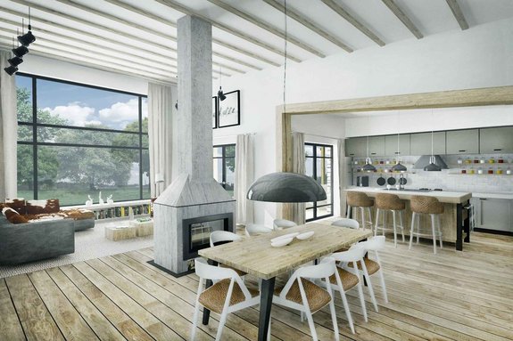 Open Concept Modern Cabin Floor Plans