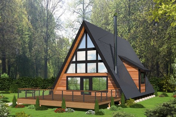 House Plan Design - Cozy A-Frame House Plans