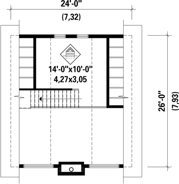 Tiny Cabin Plan 25-4274 - Upper Floor Plan
