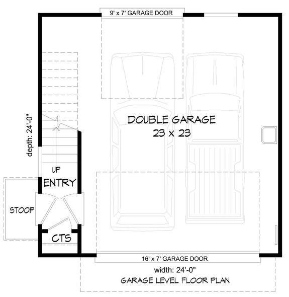 24 x 24 Garage Apartment Plan