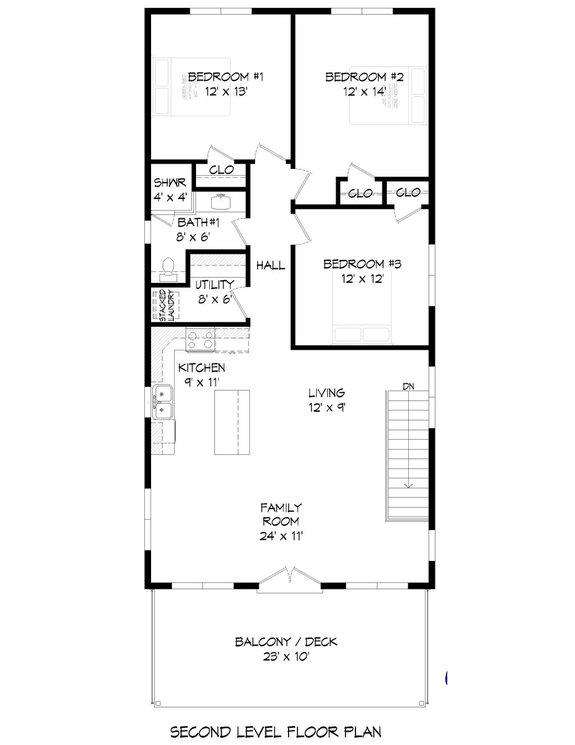 Contemporary Garage Apartment Plan