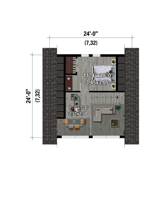 A-Frame House Plan with Big Windows