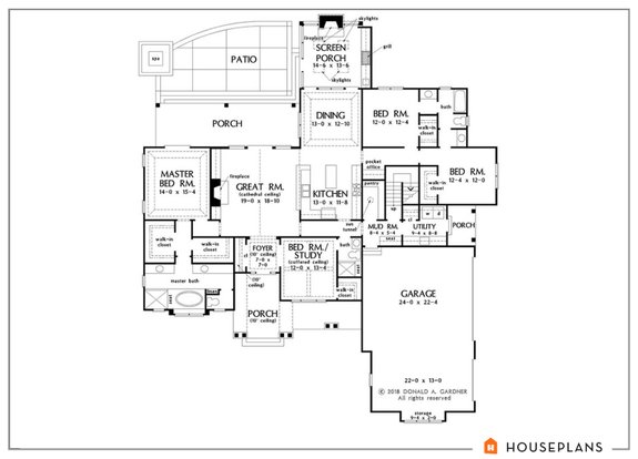 Standout 4 Bedroom 3 Bath House Plans by Don Gardner