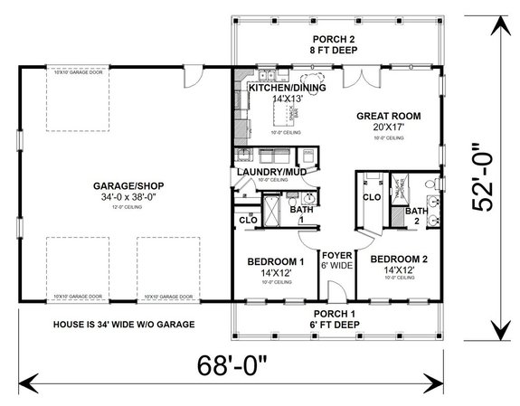 Modest Barndominium Plan