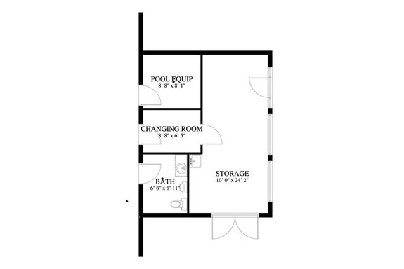 Modern Pool House with Changing Room