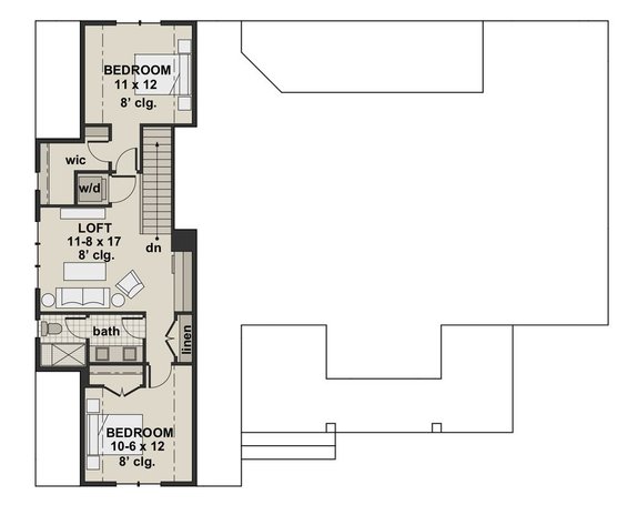 Modern Farmhouse Plan 51-1140 - Upper Floor Plan