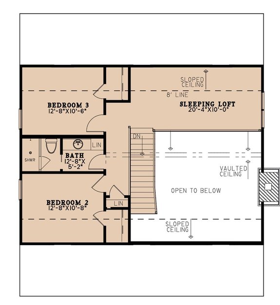 Country Cottage Plan with Sleeping Loft