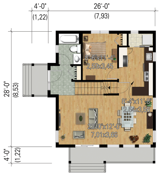 Modern Cabin Plan