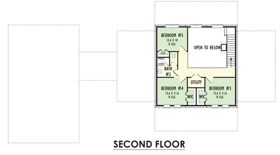 Five-Bedroom Barndominium Floor Plan