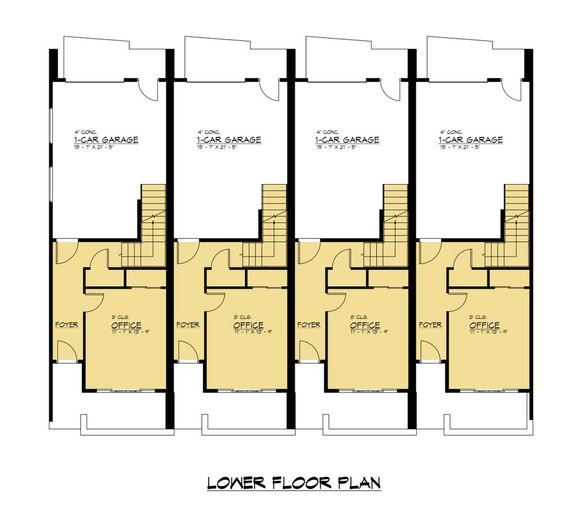Contemporary Fourplex Plan