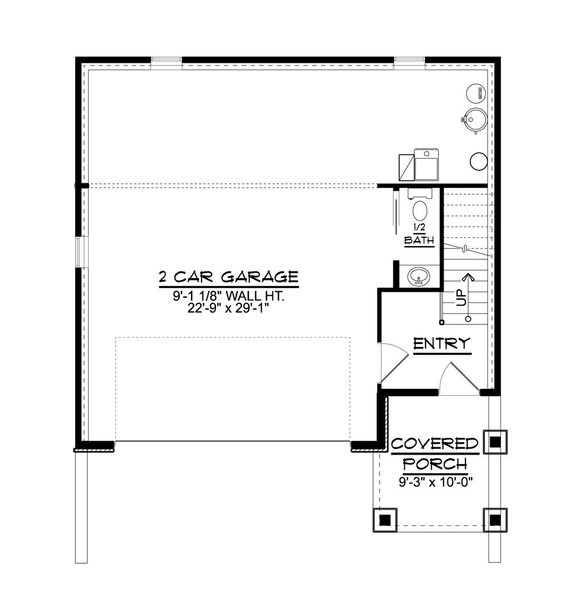 Traditional Garage Apartment Plan