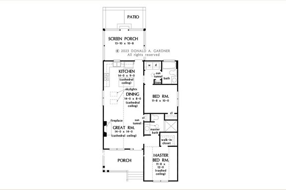 Farmhouse Plan with Screened Porch