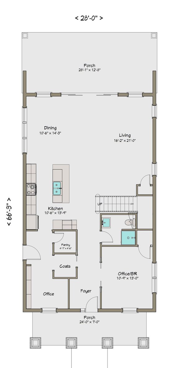 Craftsman Bungalow House Plan 461-42 - Main Floor Plan