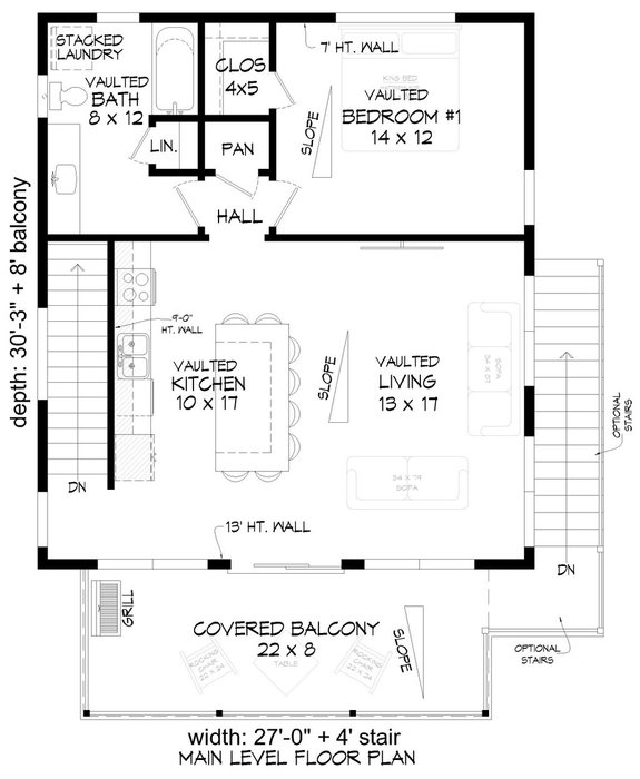Contemprary Garage Apartment Plan