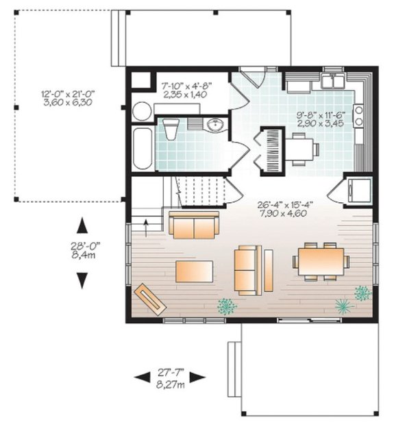 Contemporary Narrow-Lot House Plan