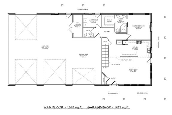 Barndominium with Shop and Three-Car Garage