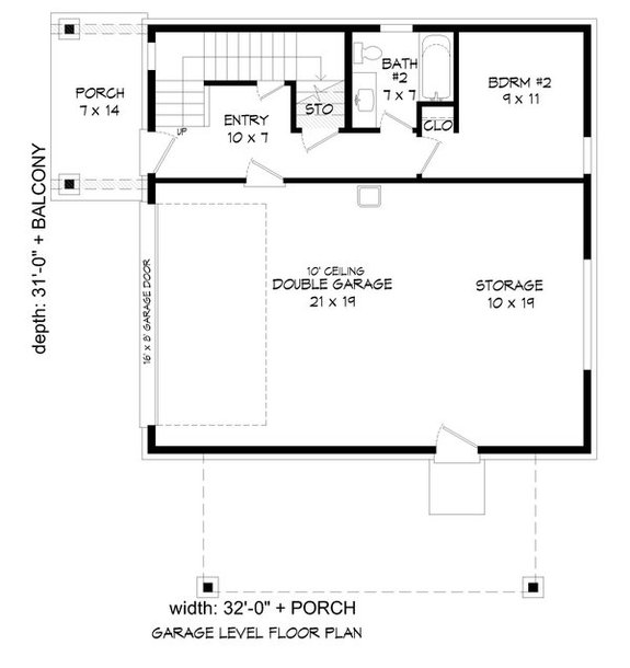 12 x 19 Simple 2 Bedroom House Plans with Garages - Houseplans Blog