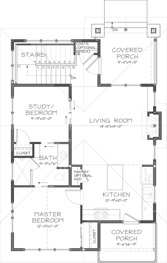 Hillside Craftsman House Plan