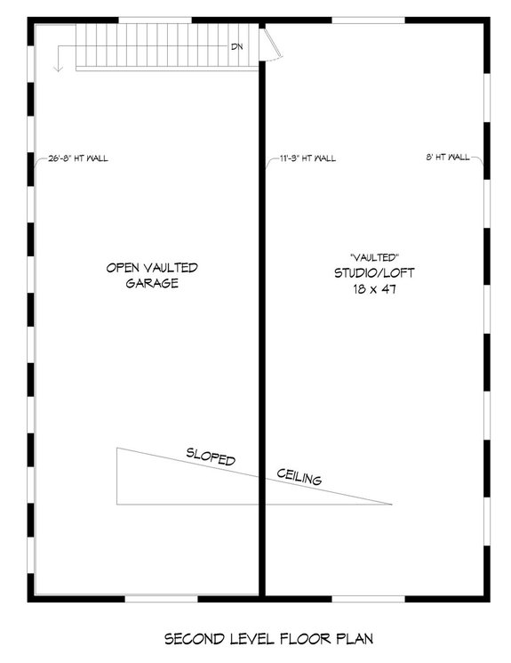 Open Vaulted Garage Plan