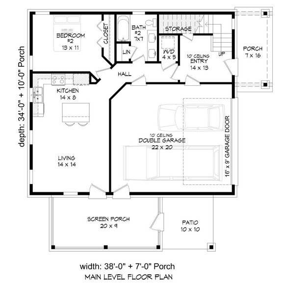 Garage Apartment Plan with In-Law Suite