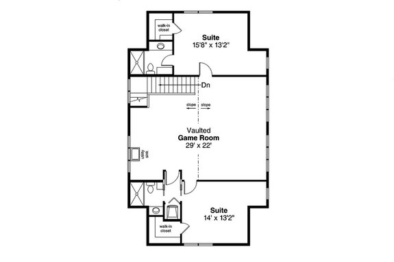 Garage Apartment Plan with Barn Style