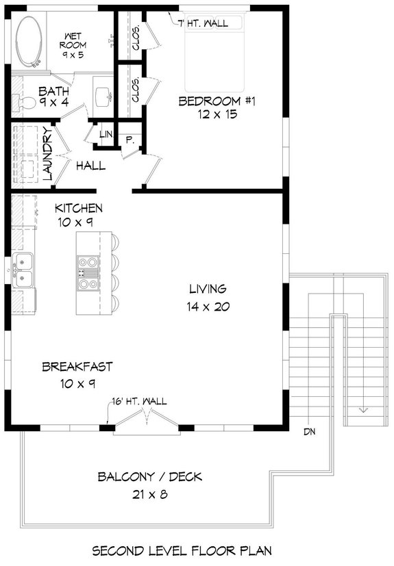 Practical Garage Apartment Plan