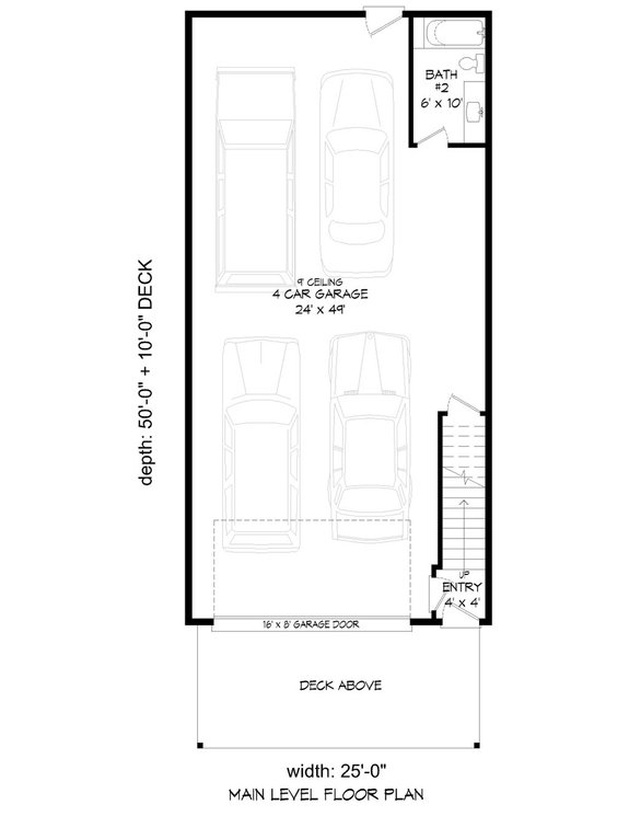 Contemporary Garage Apartment Plan