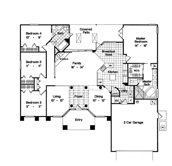 Dream House Plan - Mediterranean Floor Plan - Main Floor Plan #417-450