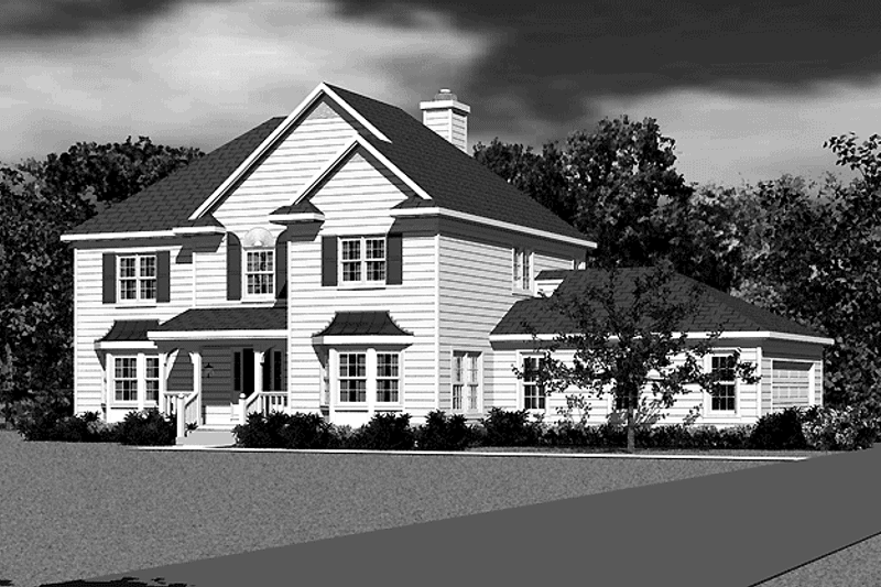 Home Plan - Exterior - Front Elevation for Country House Plan #72-1100 - 3 bed, 2.5 bath