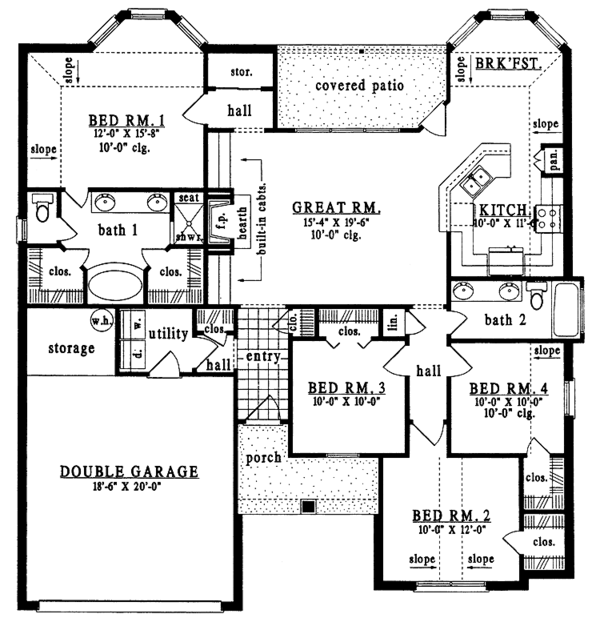House Plan Design - European Floor Plan - Main Floor Plan #42-526