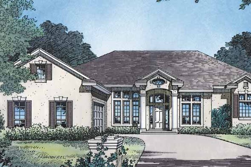 Dream House Plan - Classical Exterior - Front Elevation Plan #417-529