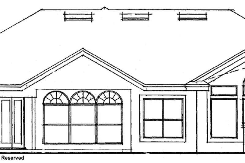 Home Plan - Exterior - Rear Elevation for Mediterranean House Plan #417-528 - 3 bed, 2 bath
