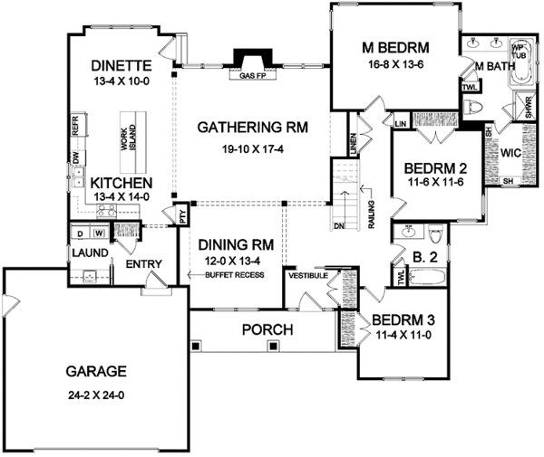 Home Plan - Craftsman Floor Plan - Main Floor Plan #328-363