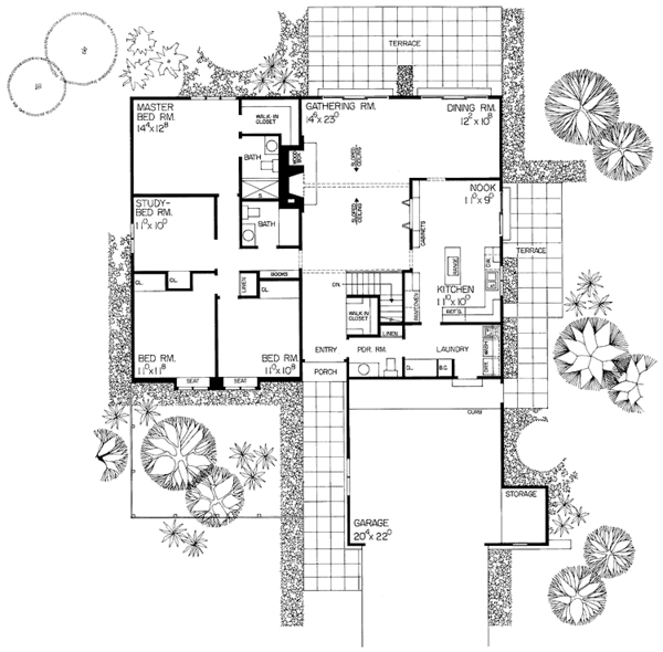 House Blueprint - Ranch Floor Plan - Main Floor Plan #72-650