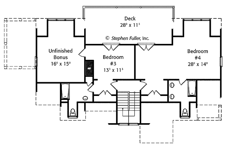 Home Plan - Floor Plan - Upper Floor for Country House Plan #429-379 - 4 bed, 4.5 bath
