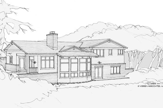 Exterior - Rear Elevation for Craftsman House Plan #928-218 - 4 bed, 3 bath