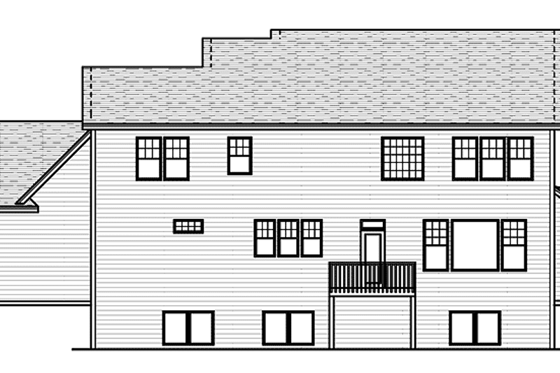 Home Plan - Exterior - Rear Elevation for European House Plan #51-650 - 4 bed, 2.5 bath