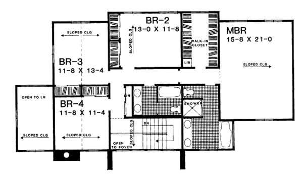 Dream House Plan - Contemporary Floor Plan - Upper Floor Plan #72-1064