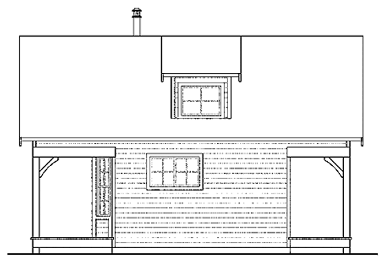 Exterior - Rear Elevation for Country House Plan #124-1086 - 1 bed, 1 bath