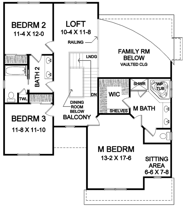 Dream House Plan - Traditional Floor Plan - Upper Floor Plan #328-393