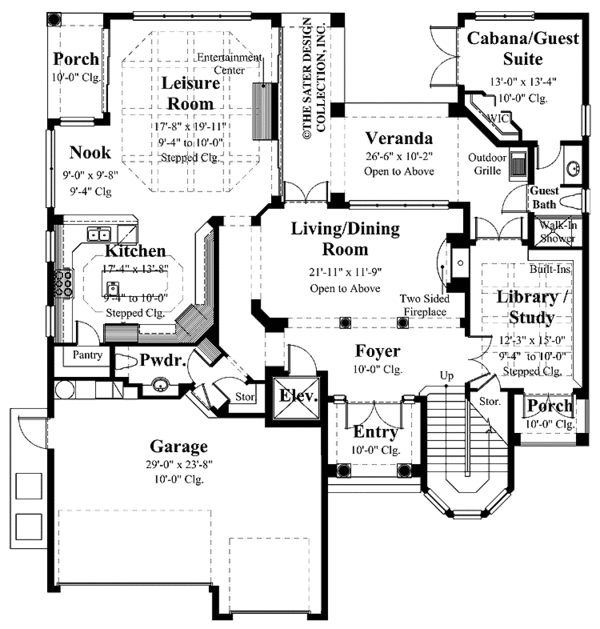 House Design - Mediterranean Floor Plan - Main Floor Plan #930-283