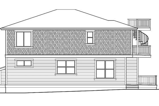 Exterior - Rear Elevation for Prairie House Plan #132-471 - 4 bed, 3.5 bath